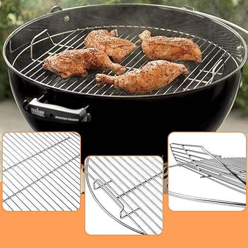 Miniatura 10 de AJinTeby Rejilla de cocina con bisagras de acero chapado resistente y rejilla inferior, rejilla de carbón para Weber de 18 pulgadas Smokey Mountain