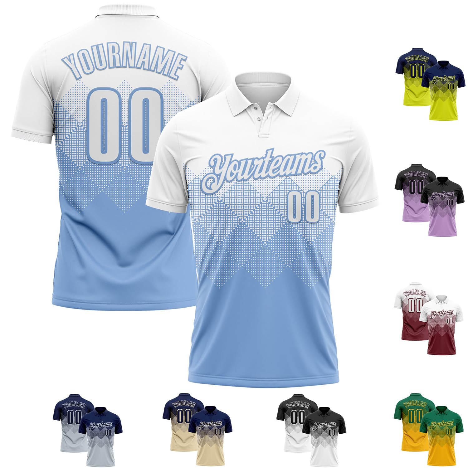 Fanscustom Custom Baseball Team Polo Shirts Design Your Own Golf Jersey Personalized Bowling Uniforms Printed Name Logo