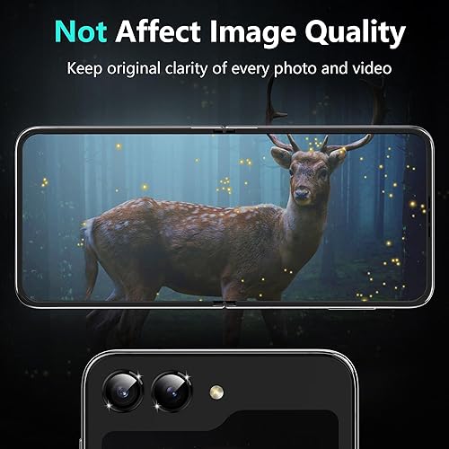 Miniatura 6 de YWXTW Bandeja de alineación mejorada para Samsung Galaxy Z Flip 5, 2 protectores de pantalla de vidrio templado frontal + 2 protectores de lente de