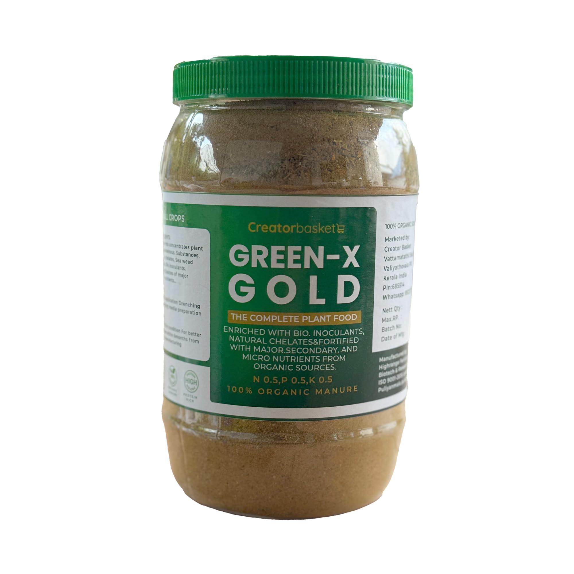 CREATOR BASKET GREEN X GOLD 1KG. THE COMPLETE PLANT FOOD. 100% ORGANIC MANURE. N 0.5 P 0.5 K 0.5. FOR ALL CROP FERTILIZER (B0D92RMDSS) Amazon Price History, Amazon Price Tracker