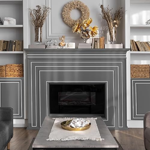 Miniatura 3 de JSIWOTH 6.35cm × 6.1m Cinta Adhesiva Pelar y Pegar para Molduras de Pared - Moldura Adhesiva Flexible para Paredes, Bordes, Ventanas, Azulejos de