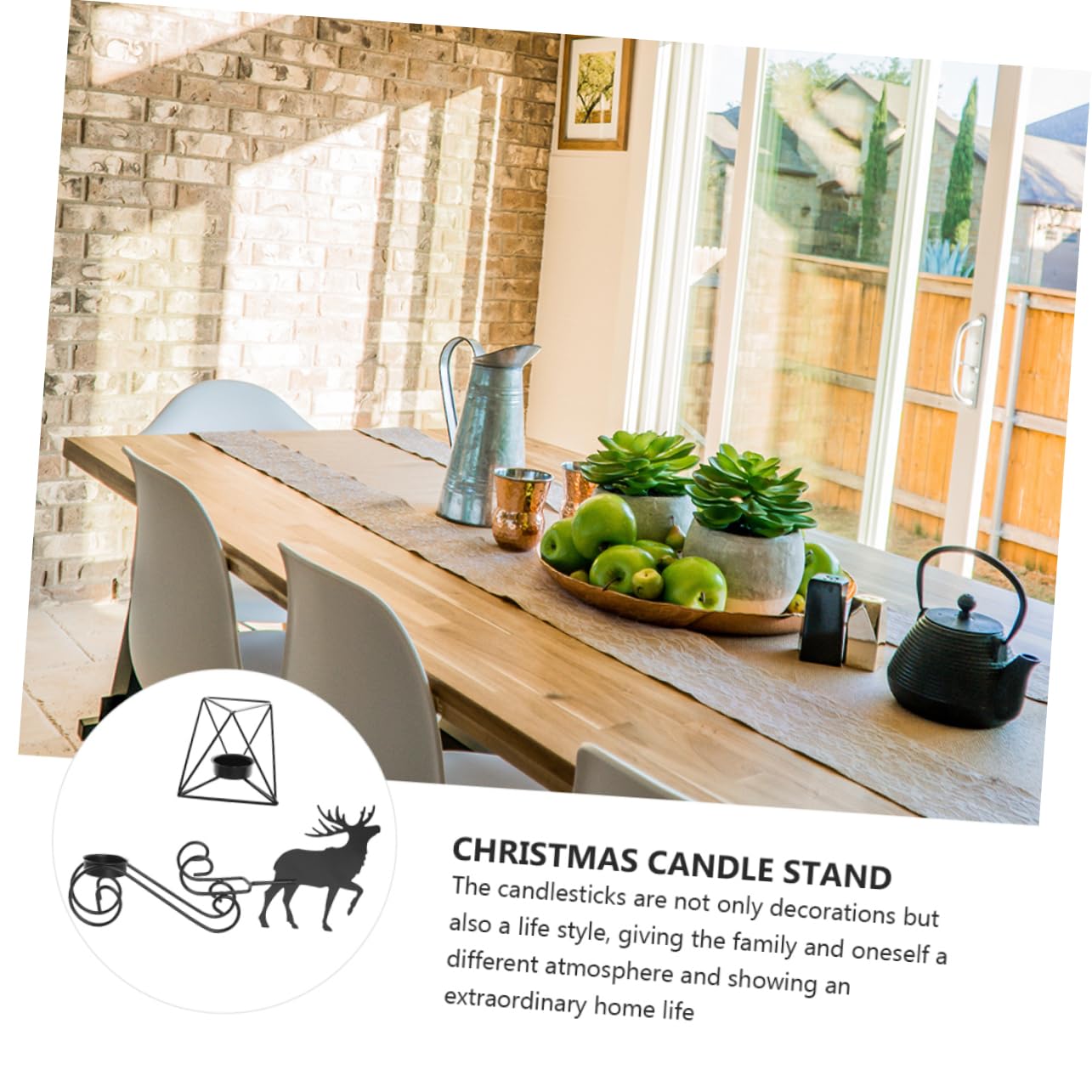 ABOOFAN Christmas Candle Stick Holder Iron Deer Candle Holder Gold Finish Home Decor Table Centerpiece