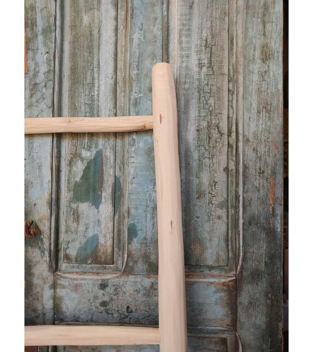 Cesteria Aparici Toallero de Madera Natural 150x45 cm Escalera de decoración Estilo Mediterráneo. Escalera Ropa