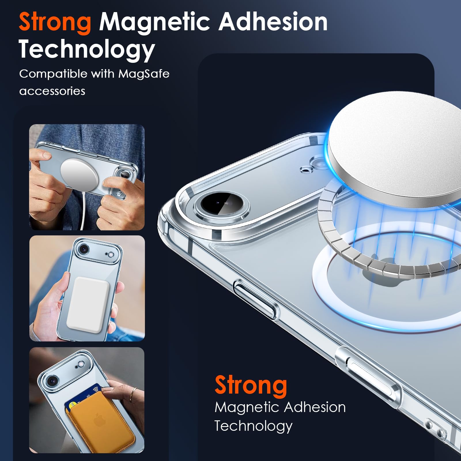 iVoler Chiaro Cover Magnetica per iPhone Air/ 17 Air 6.5 Pollici, Compatibile con MagSafe, [Anti Ingiallimento] [Antiurto di Grado Militare] Custodia Trasparente Sottile AntiGraffio Rigida PC Case