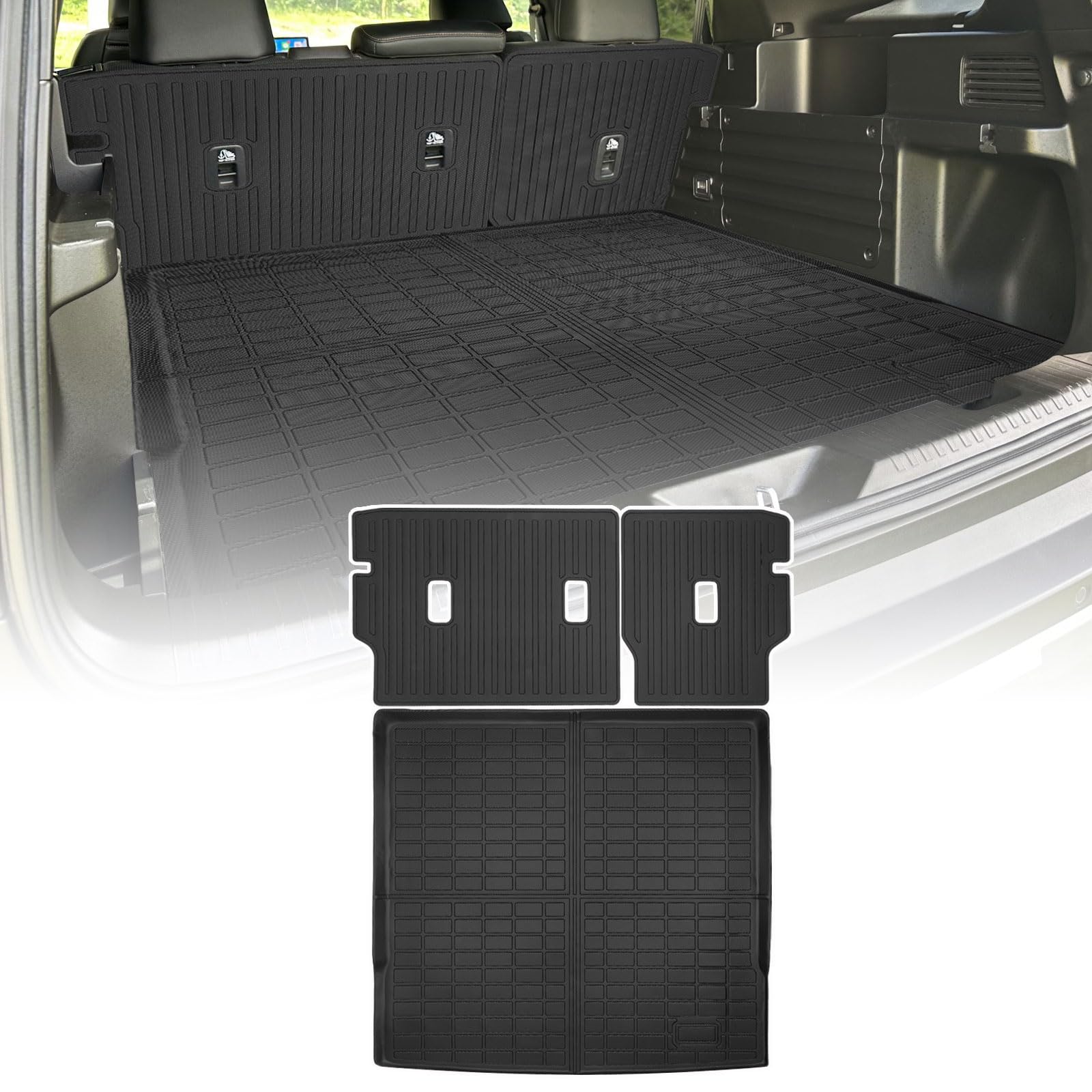 Cargo Liners Backrest Mat for Honda Passport Accessories 2026 with Hook&Loop Rear Trunk Mat Rear Seat Back Cover Protector All Weather Anti-Slip Split Dog Liner 3 PCS