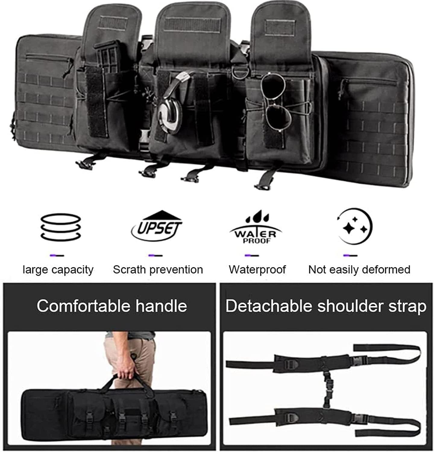 Custodie Per Carabine,Borsa Tattica Lunga per Trasporto Fucili Zaino Fucile Caccia Borsa Per Armi Portatile Fodero per fucile Per Pesca, Caccia, Tiro Sportivo