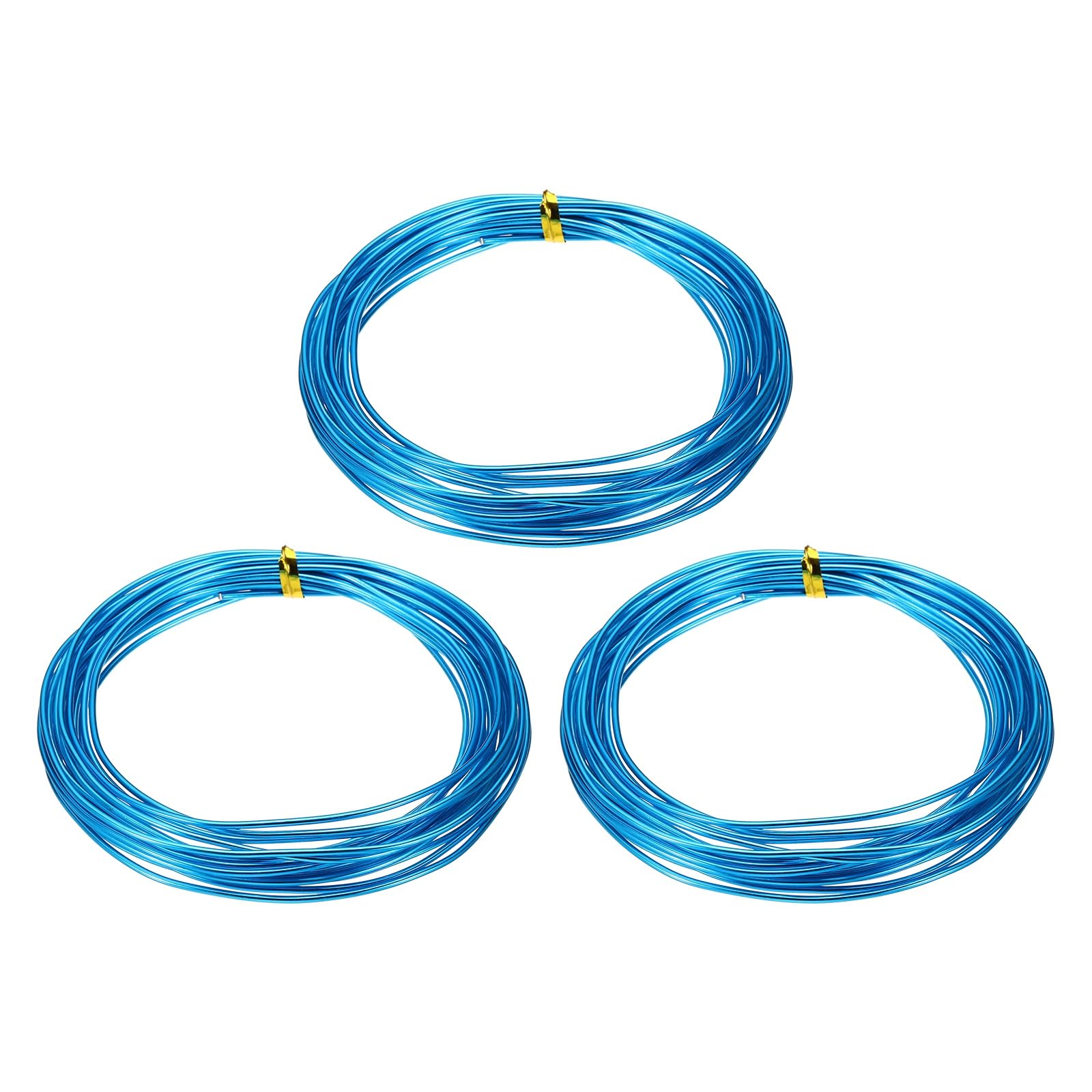 sourcing map 3 Roll Bonsai Wire 1.5mm Each Roll 16.4ft (5m) Anodized Aluminum Bonsai Wire for Gardening Tree Branch Fixing DIY Crafting, Blue