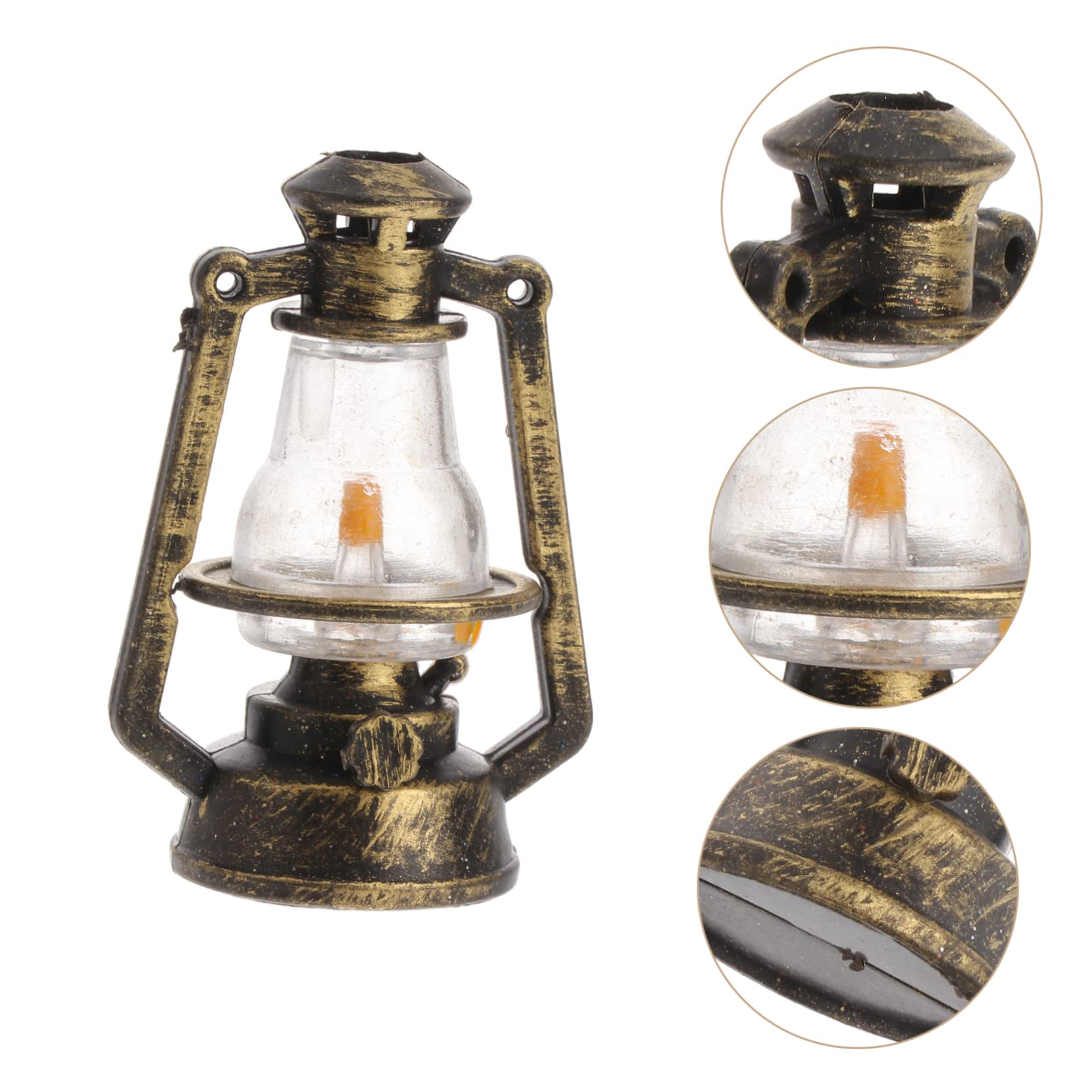 balacoo 4Pcs Micro Landscape Adornment Creative Imitation Table Lamp Ornament Adorable Wind Lamp for Gardening Succulent Display Decorative Craft for Home and