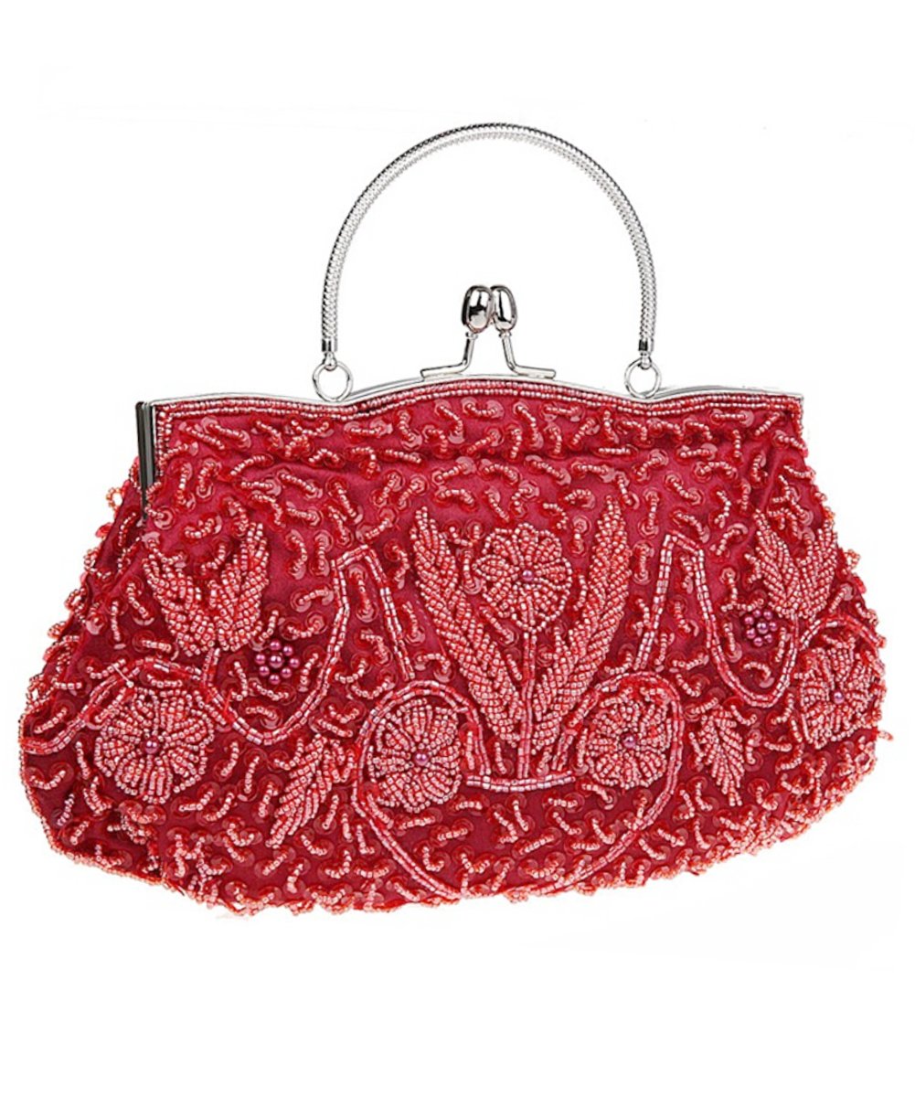 Satin Purse Evening Handbags Wedding Bag Beaded Sequins Clutch for Party