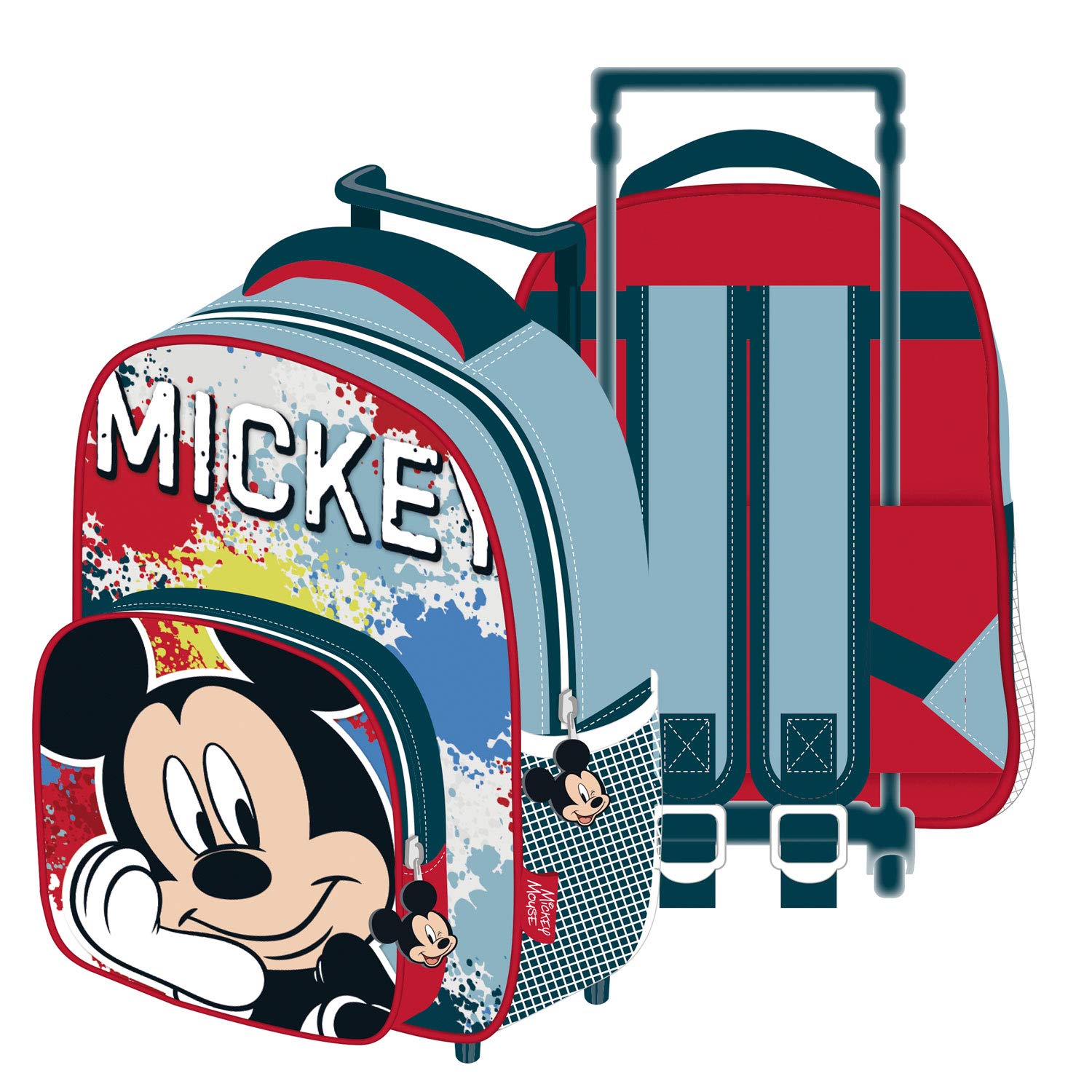 ARDITEX WD13801 Wózek Disney-Mickey 24x36x12cm, Mickey, centralnie rozkładany twardy bagaż z obrotowymi kołami