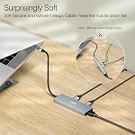 BENFEI 5in1 USB C Hub avec 4K HDMI, 3 USB-A, 100W Alimentation, câble de conception en silicone et tissé, boîtier en aluminium compatible avec MacBook Pro/Air, iPad Pro, iMac, iPhone 15 Pro/Pro Max, XPS, Un thinkpad