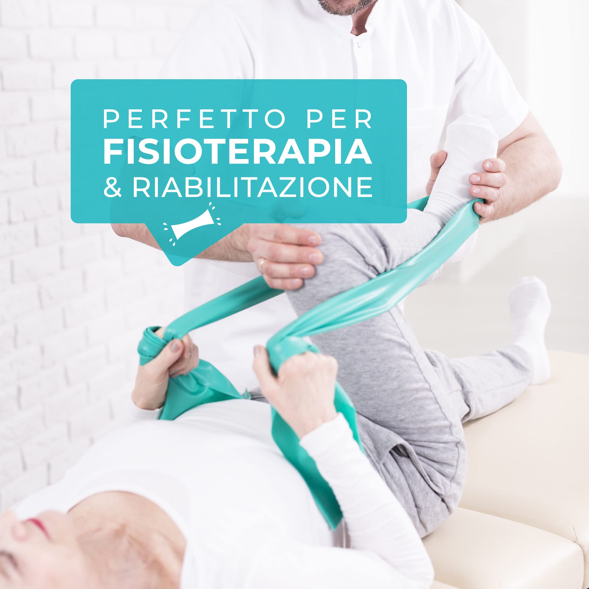Elastico Fitness Pilates - Fasce Elastiche Fitness Fisioterapia e Yoga - Elastici Palestra per Forza - Set Elastici Fitness con e-Guida Gratuita