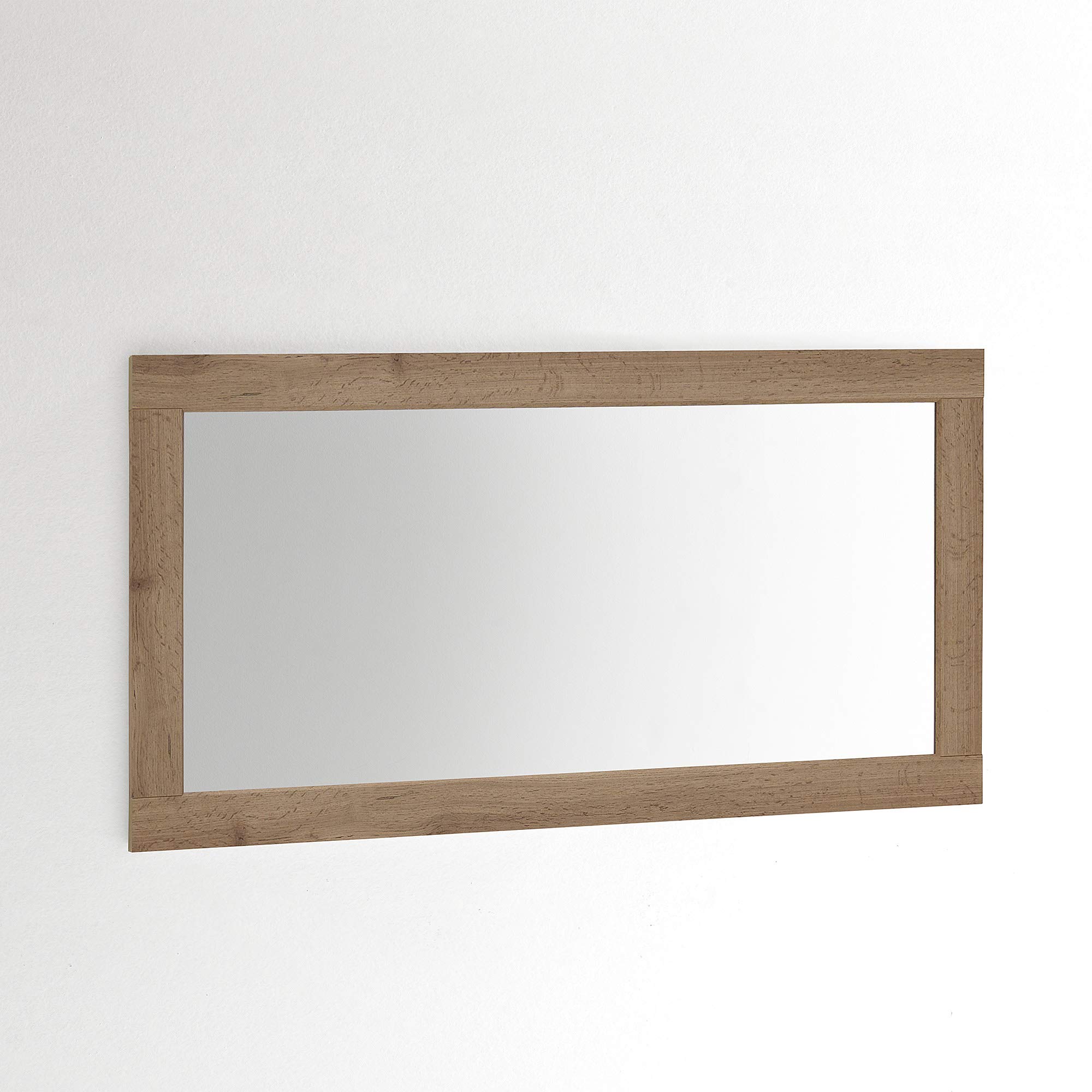ARHome Espejo de Pared, 120 x 60 cm, Roble Rústico, Espejo, Made in Italy