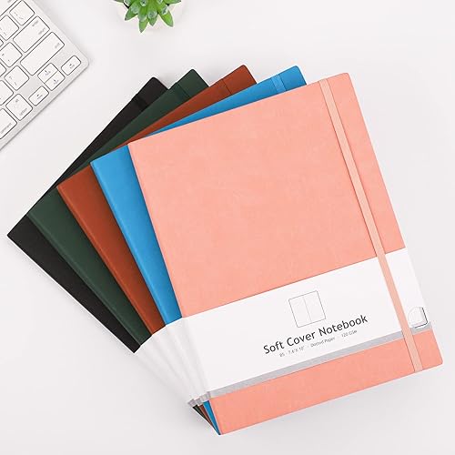 Vista 7 de AHGXG Paquete de 2 cuadernos B5 con cuadrícula de puntos (7.6 x 10 pulgadas) con papel grueso de puntos de 4.23 ozm, cubierta de cuero suave, total