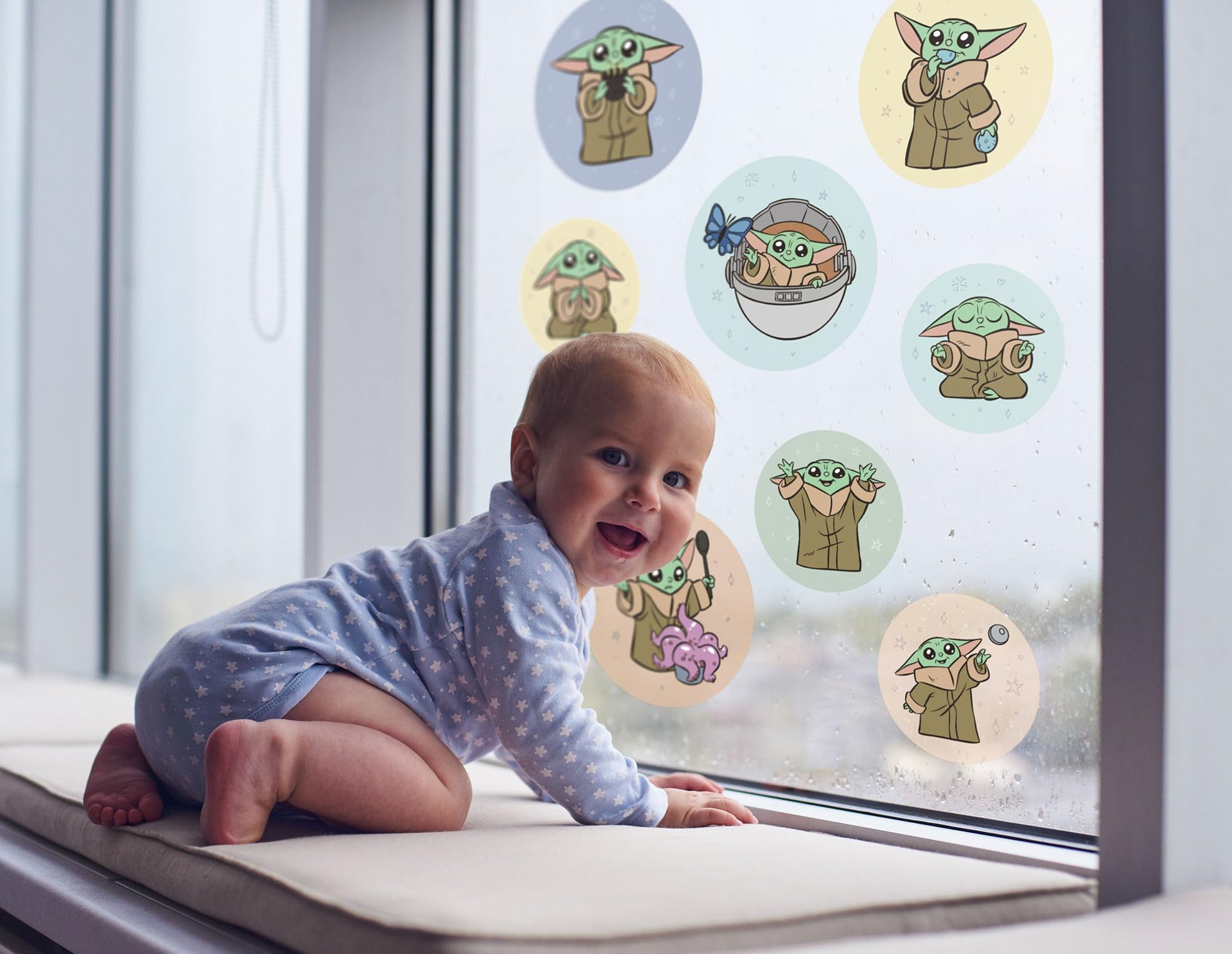 Komar Star Wars The Mandalorian GroguPadawan Self-Adhesive Window Stickers from B&Q