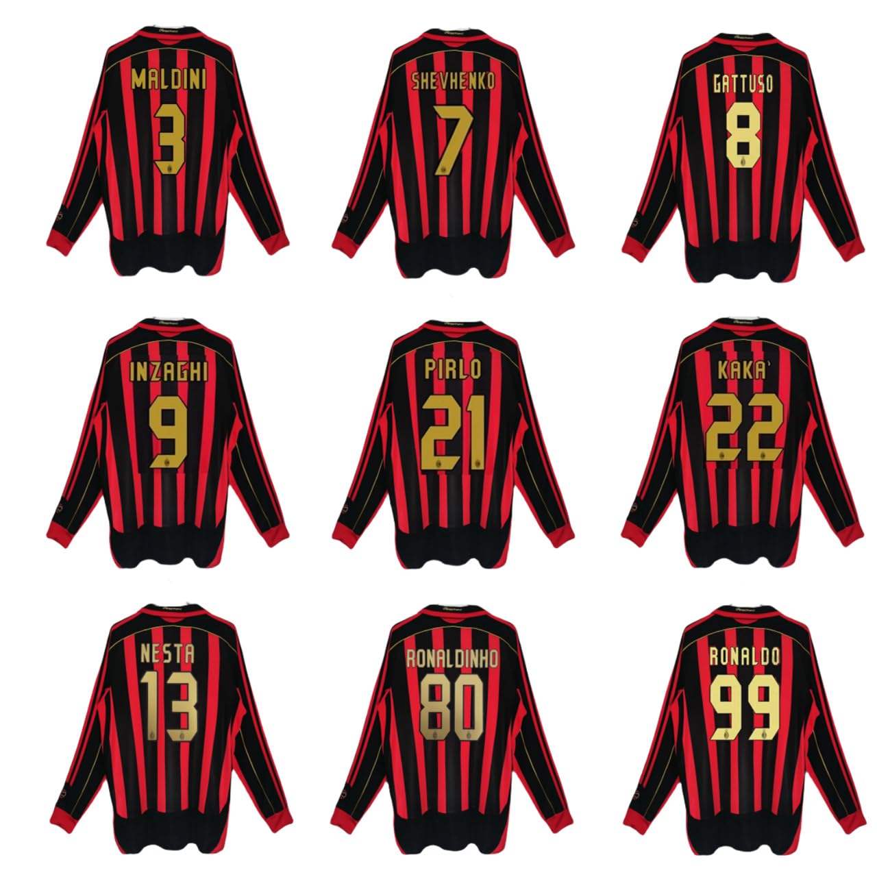 Amazon | 復古版 ACミラン 06-07 サッカー ユニフォーム 3番 9番 22番