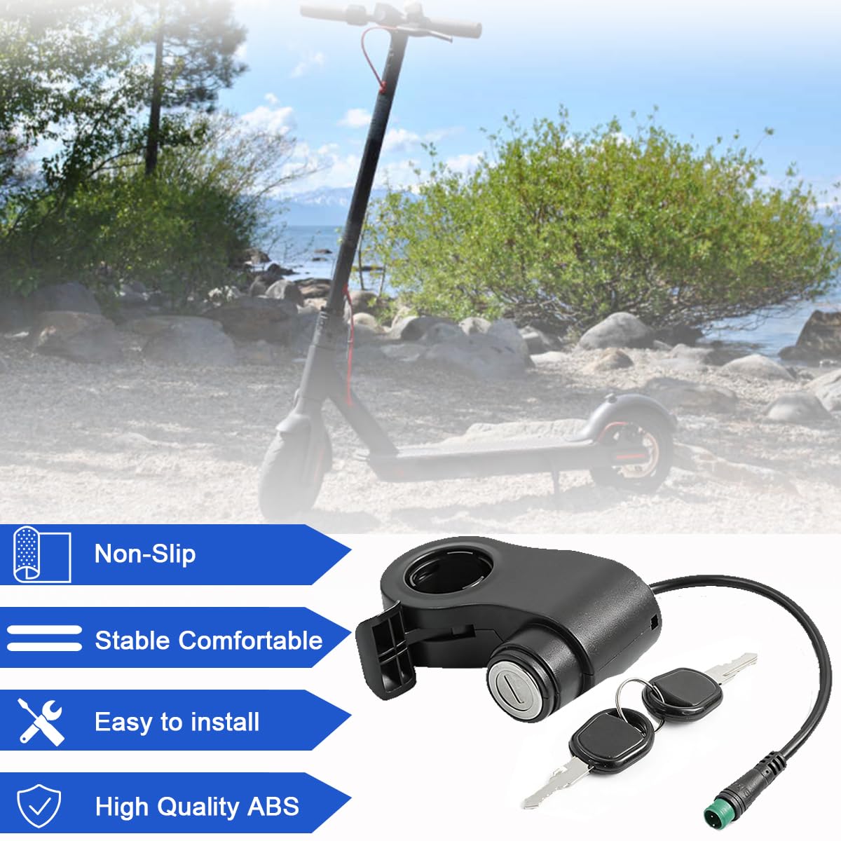 Interruttore di accensione con acceleratore a chiave per monopattino elettrico per Kukirin G2 Pro, G2 Max e G2 Pro DB, a 5 pin, ricambio e accessori