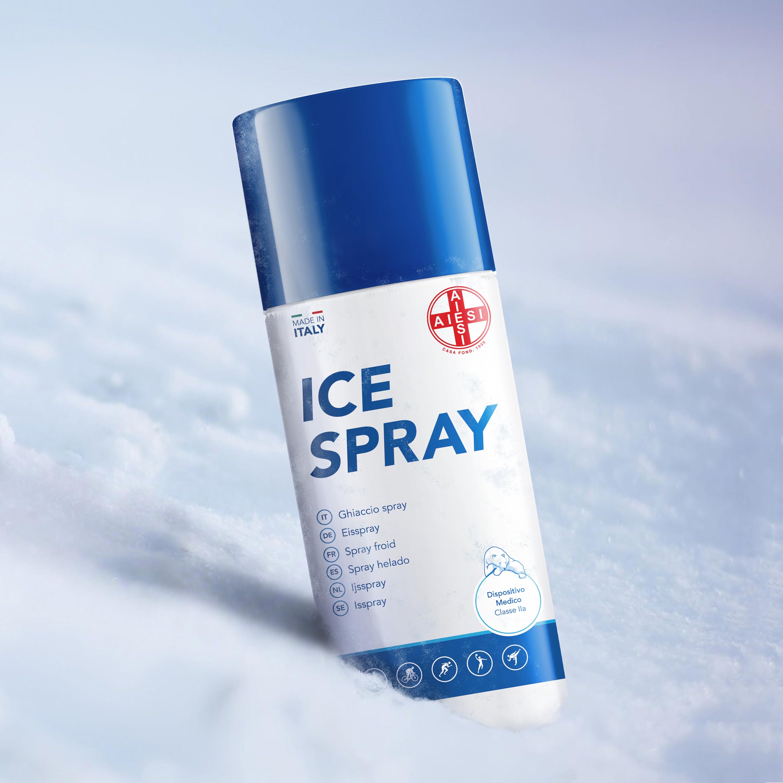 AIESI® Hielo Spray instantáneo con MENTOL lata de 400 ml ICE SPRAY, Made in Italy