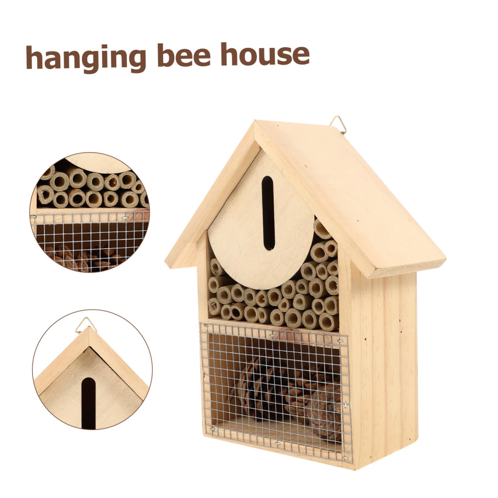 PRETYZOOM Casa per Api Sospesa Nido per Insetti da Giardino Design Decorativo per Api e Accogliente per Habitat All Aperto