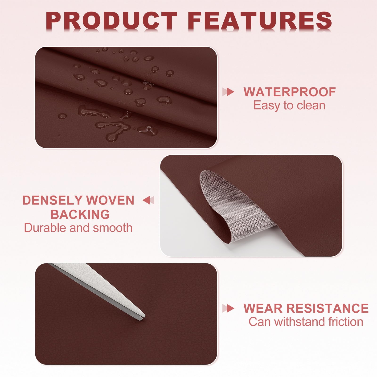 PATIKIL 63x39.4in Faux Leather Sheets - Image 4