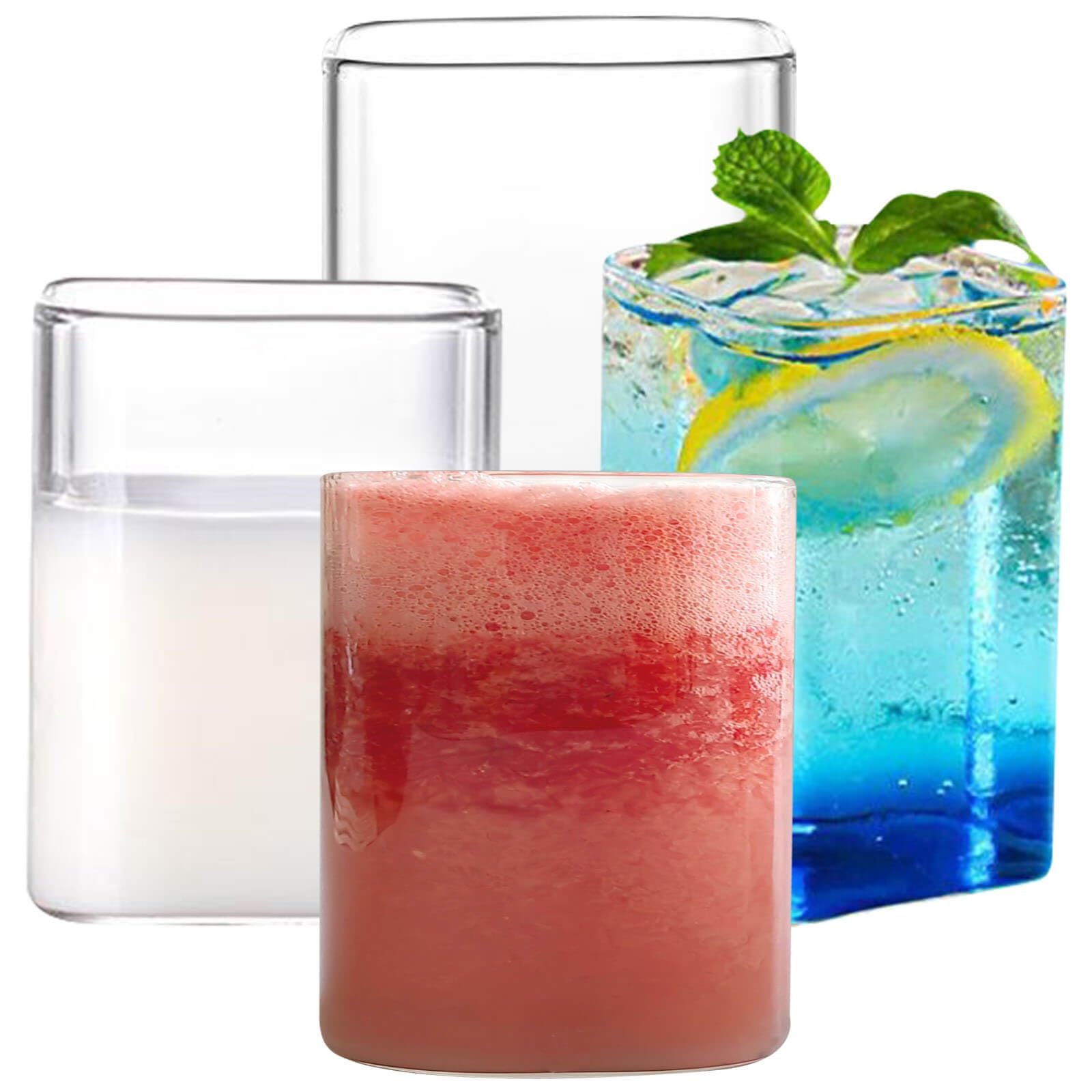 BAVARY Wave Design Origineel waterglas, 6 x 150 ml, ideaal als whisky- of rumglas, cocktailglazen die vaatwasmachinebestendig zijn, hittebestendig en ook geschikt als matcha-glazen