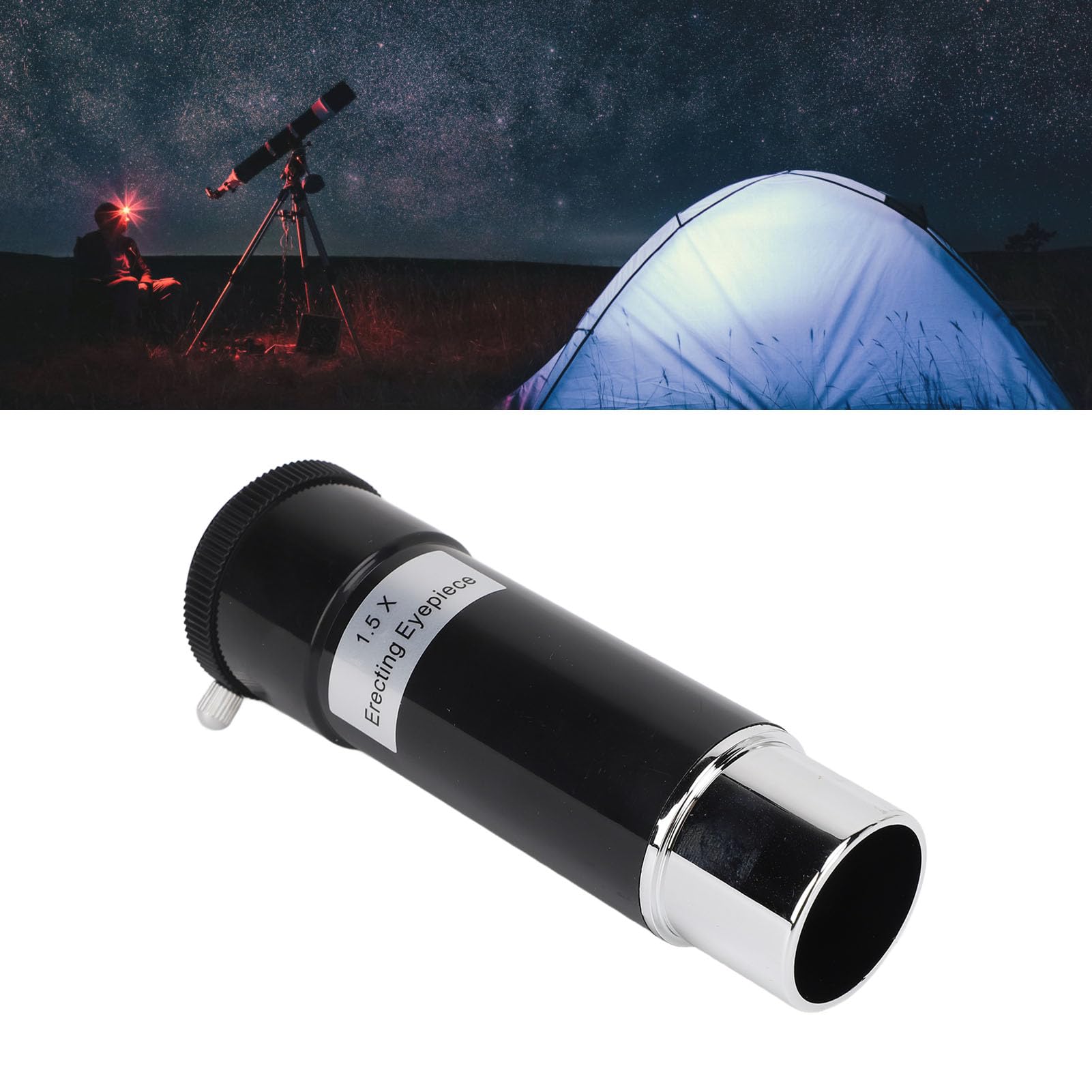 Lente Barlow 1.5X, Lentes Barlow para Telescopio con Dos Tapas Antipolvo, Accesorios para Telescopio de 1.25 Pulgadas para Fotografía y Visualización Astronómica