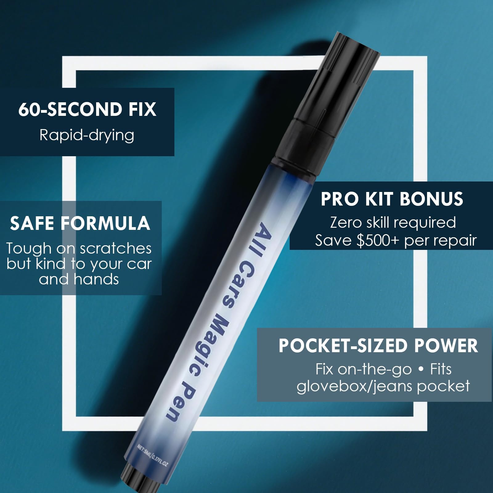 2 Stück All Cars Magic Pen, Car Scratch Repair Pens, Magic Car Scratch Removal Pen, Quick Solution for Scratches and Colour Damage, Weatherproof Paint Pens