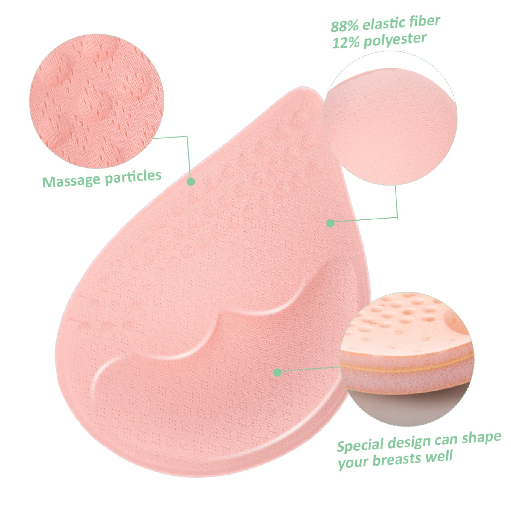 FOMIYES 12 pares Almohadillas Sujetador Flexibles y Transpirables Rellenos Desmontables para Mujer Compatible con Tops sin Tirantes Bikinis y Sujetadores Deportivos Material y Elástico