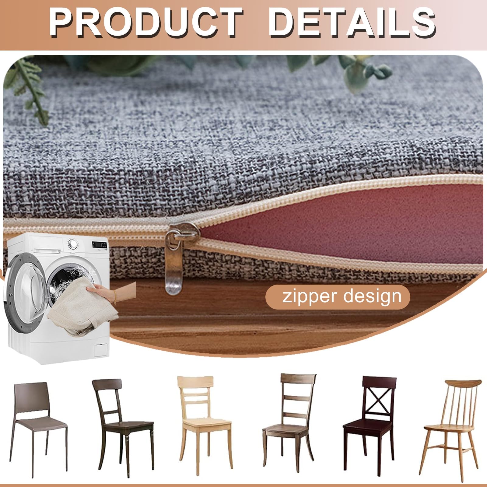 Cuscino di rialzo per poltrona 40X40X5cm 4 pezzi con cinghie di fissaggio, comodo memory foam spesso, cuscino per seduta lavabile con cerniera, tappetino per sedia per soggiorno, sala da pra