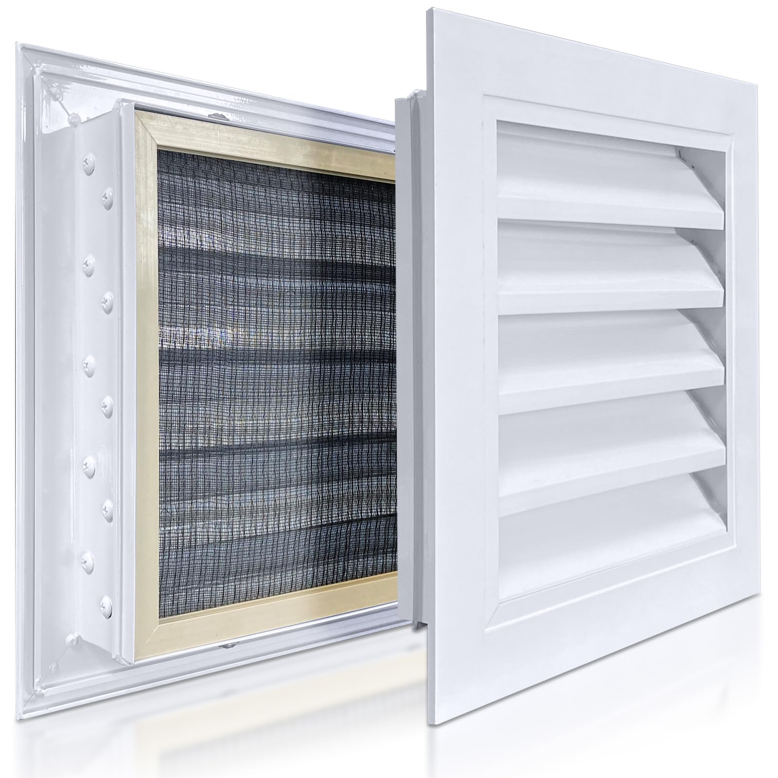 ForoGore 2 Pack 12" x 12" Gable Vent Aluminum Attic Vent with Screen Door Vents for Exterior Door Ventilation in House Shed Vent