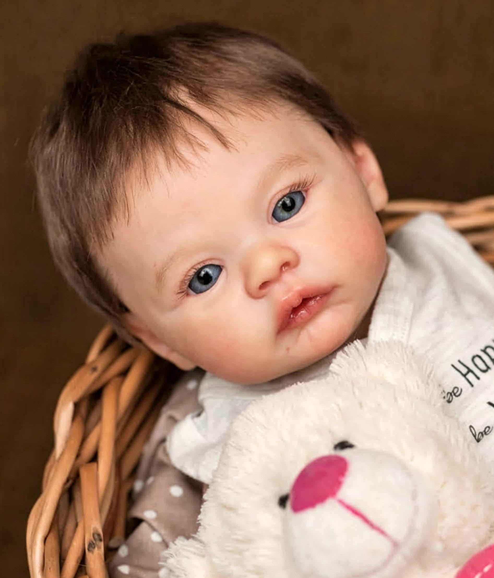 RXDOLL Muñecas realistas de bebé recién nacido de 18 pulgadas, muñecas de vinilo de cuerpo completo que se ven reales, muñecas recién nacidas realistas con ojos abiertos, cabello arraigado para niños