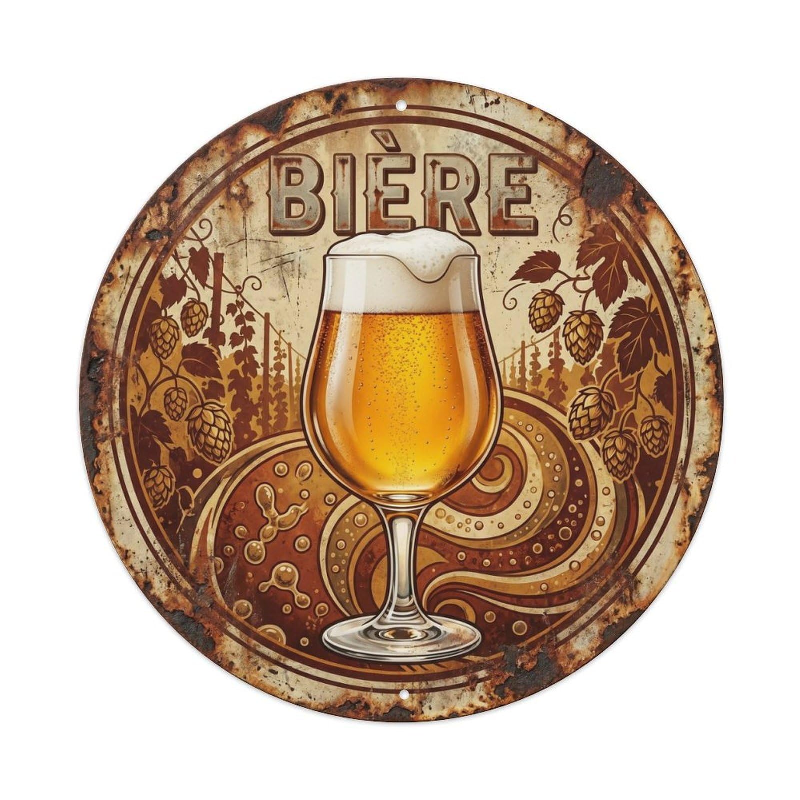 Beer Mug Brew House Belgian Culture Pub Ale Vintage Metal Tin Sign