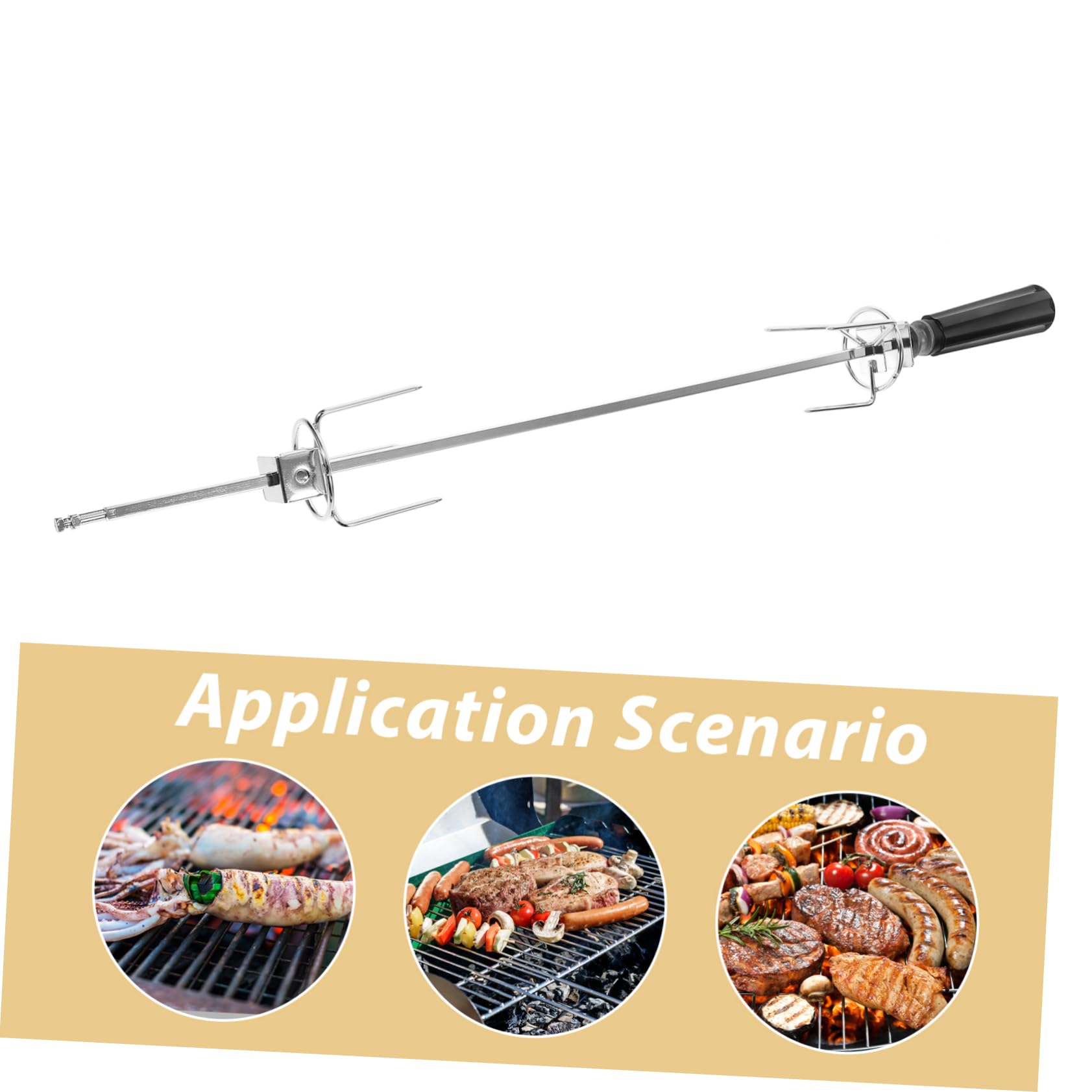 Pratico Forchettone Per Barbecue Allaperto in Acciaio Inox Con Morsetto Per Spiedini Spiedini Piatti Per Pollo Arrosto Gadget Da Cucina Per Feste Di Cucina
