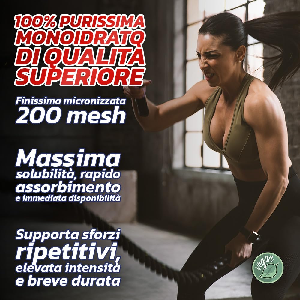 PROLABS – Creatina Monoidrata Creatine PURE Polvere 100% Pura Finissima, Creatina Monoidrato Supporta Forza e Performance Sport Alta Intensità - Integratore 100% Vegan anche Pre Workout, Neutro, 500g