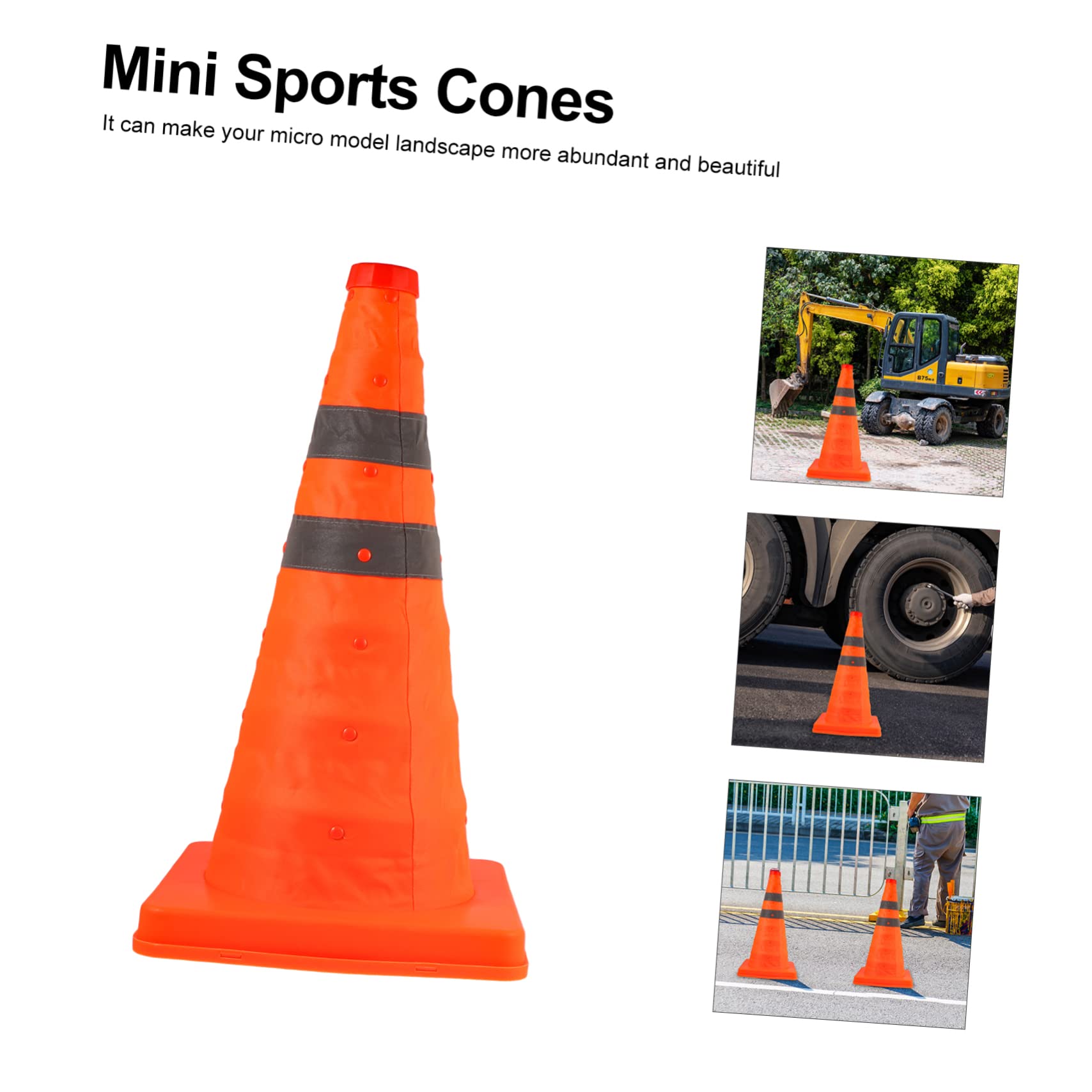 TOYANDONA Mini Conos Deportivos de Tráfico 45cm, PP Naranja Reutilizables