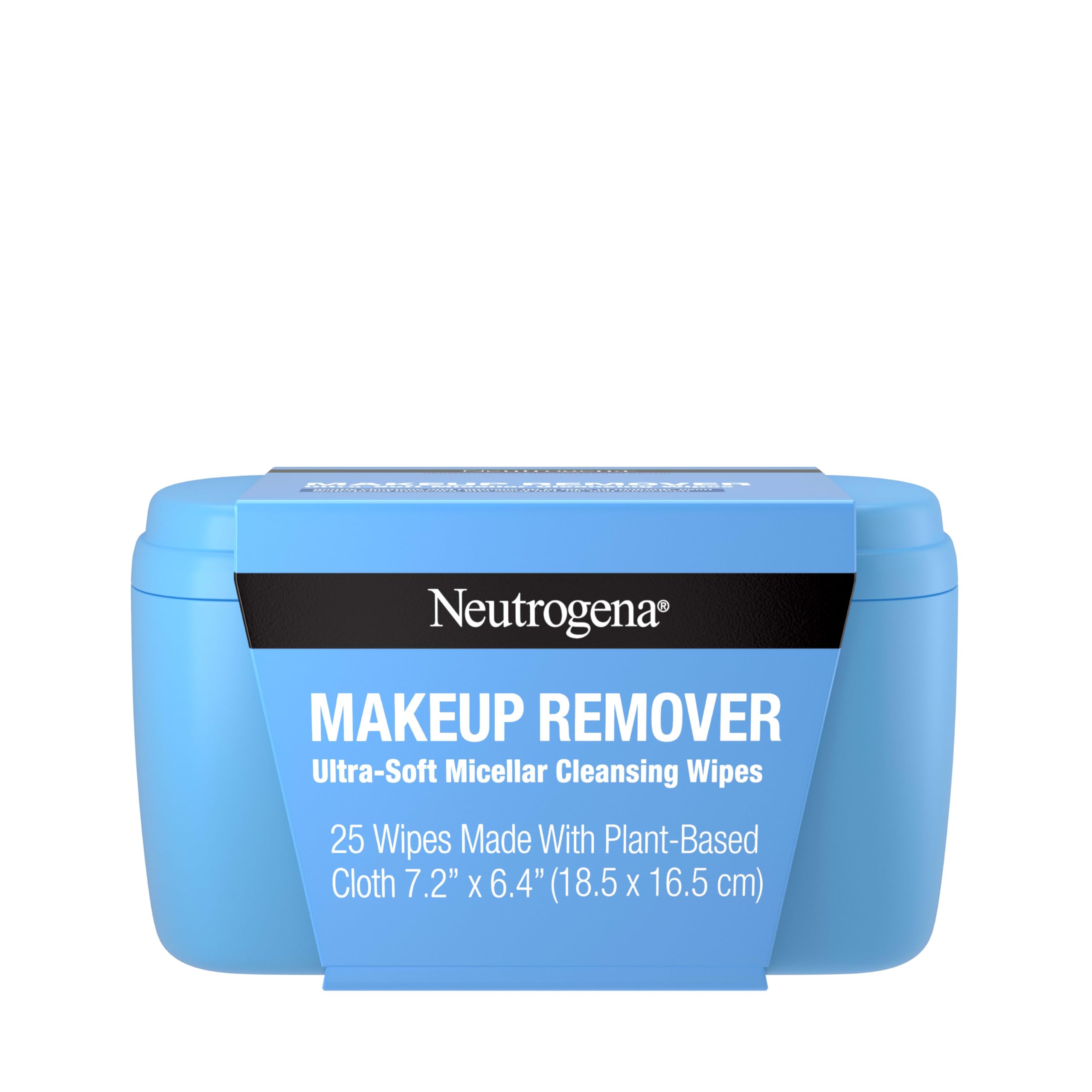 Makeup Remover Wipes, Daily Ultra-Soft Micellar Cleansing Wipes Gently Re-move Oil & Makeup with No Heavy Residue, formulated without alcohol & Made with Plant-Based Cloth, 25 Ct with Case