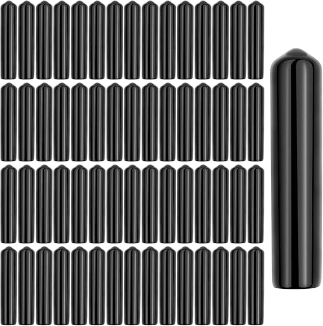 Wetrys 80 Pcs Black Liquor Pourer Cap Rubber Bottle Pour Dispenser Spout Dust Covers