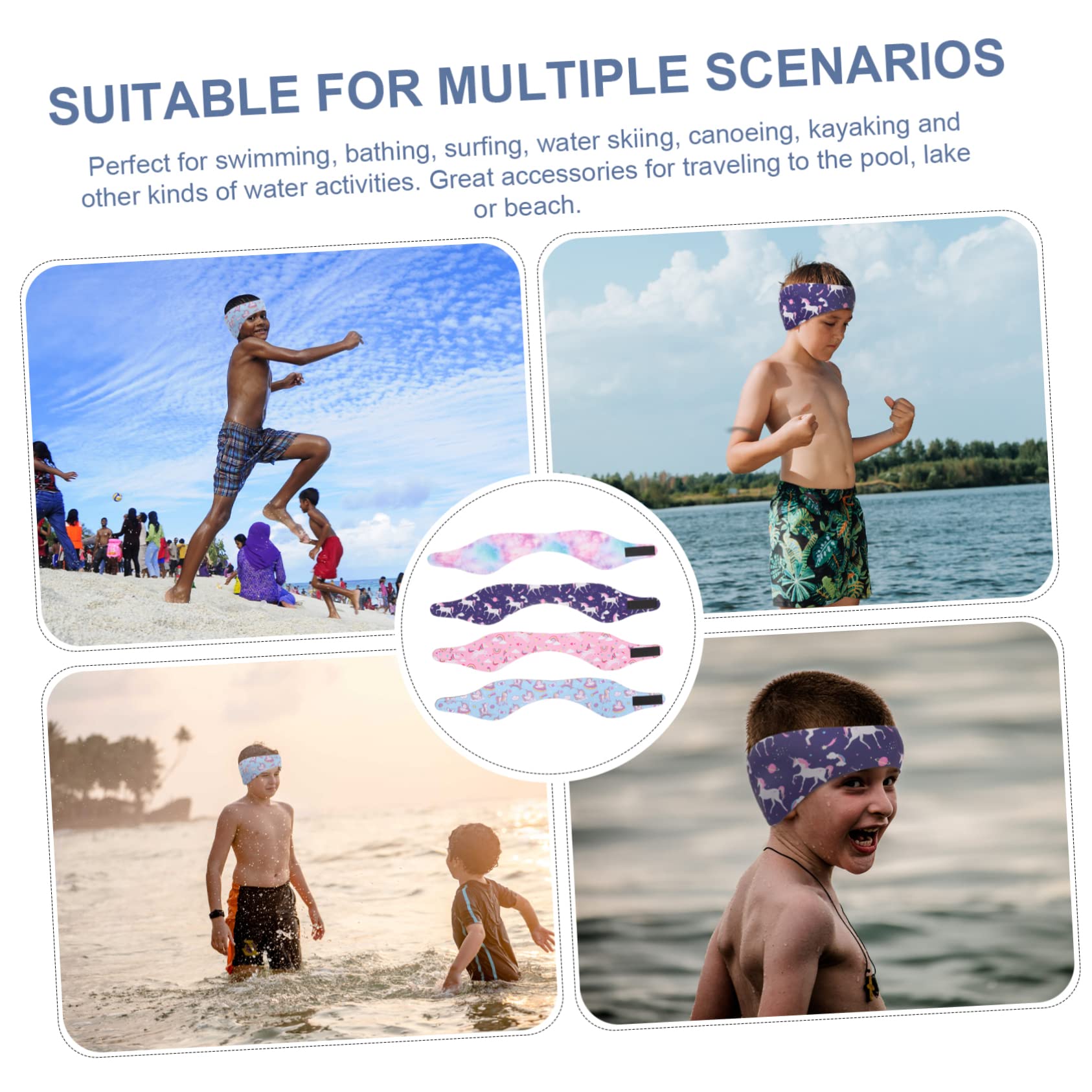 ABOOFAN 12stücke Teiliges Verstellbarer Schwimmkopfband-Ohrenschutz Für Schwimmer Wasserdichtes Rutschfestes Design Für Sicheren Schutz Beim Baden Und Schwimmen Geeignet Für Pool Und
