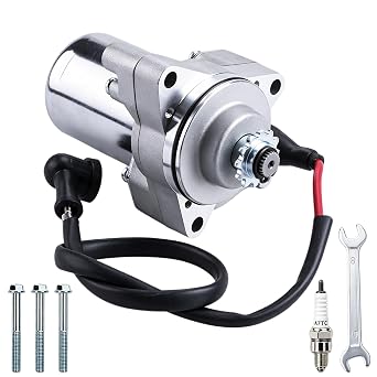 3 Bolt Starter Motor with Line for 50cc 70 cc 90cc 100cc 110cc 125cc 4 Stroke Quad Wheelers ATVs Taotao SSR Roketa Go Karts Pit Bike Jonway SunL Dune Buggy Sandrail Coolster