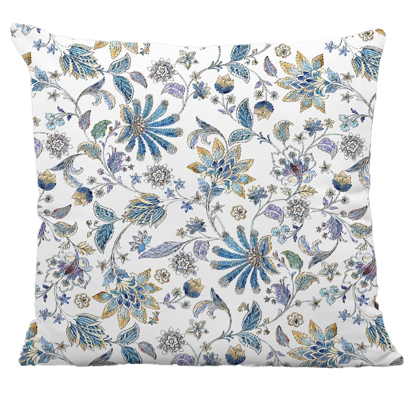 NightComfort 100% Cotton Cushion Cover Luxury Designer Indoor & Outdoor use - Persian Blue - Ideal For Sofas, Living Room, Bedroom, Rattan Garden Furniture Sets, Chairs, Benches (45x45cm) - Pack of 2