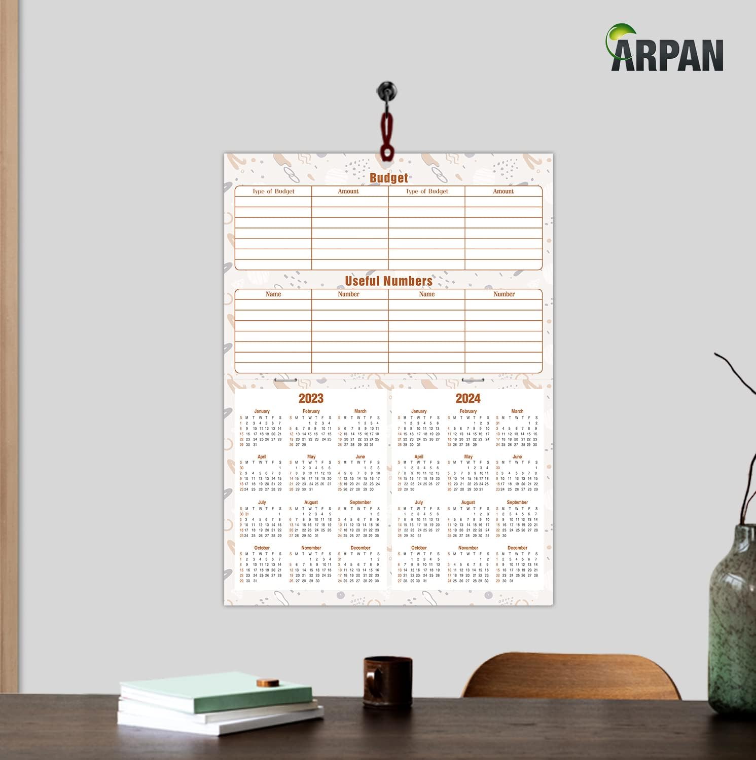 Arpan 2026 Monthly Family Calendar Appointment Planner - One Month to View Wall Calendar, Blue, 29 x 21 x 0.6 cm - A4 size When closed - Image 5
