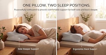 Lunari Butterfly Cervical Pillow, Memory Foam Neck Support, Gray