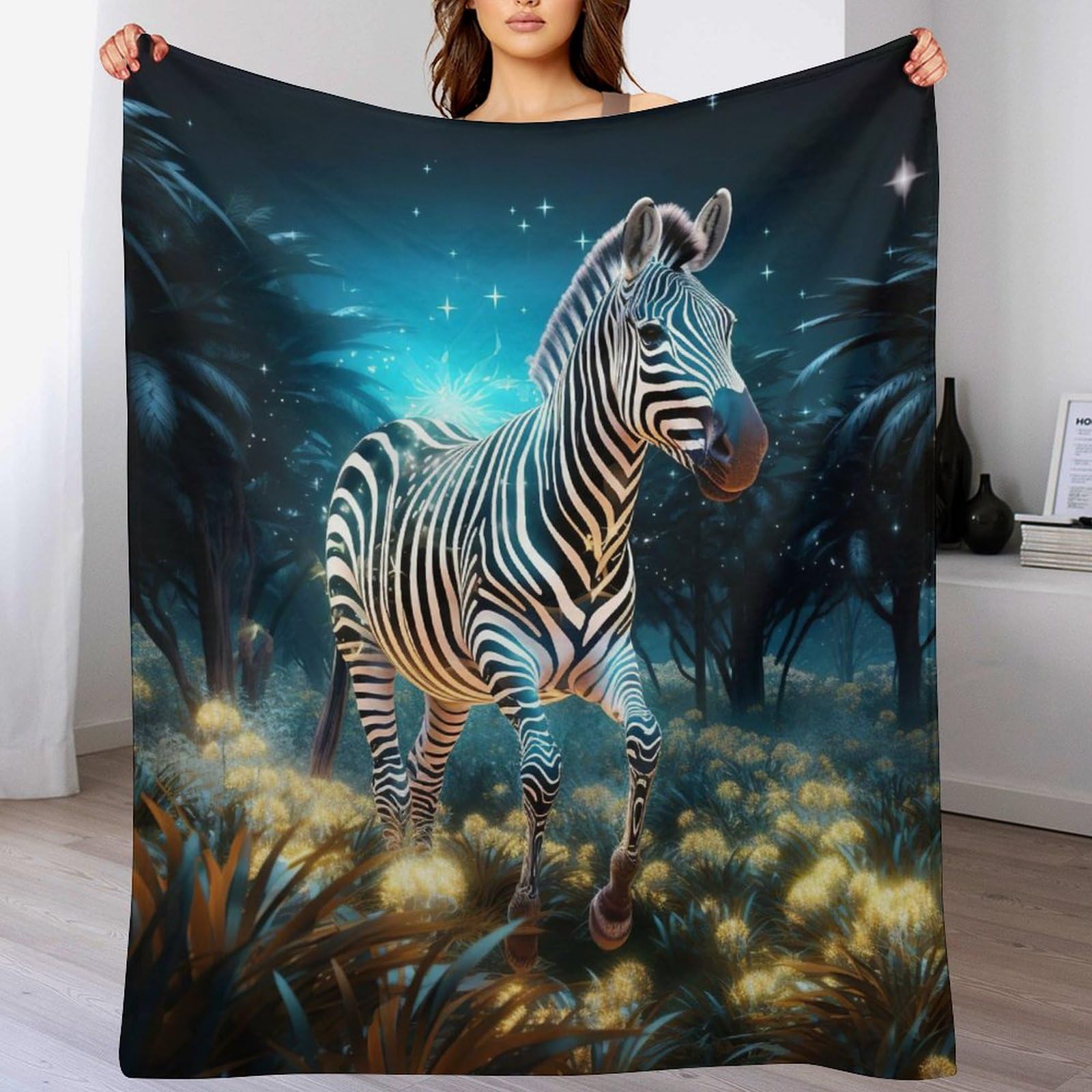 Couverture zèbre pour réchauffer vos soirées cocooning salon