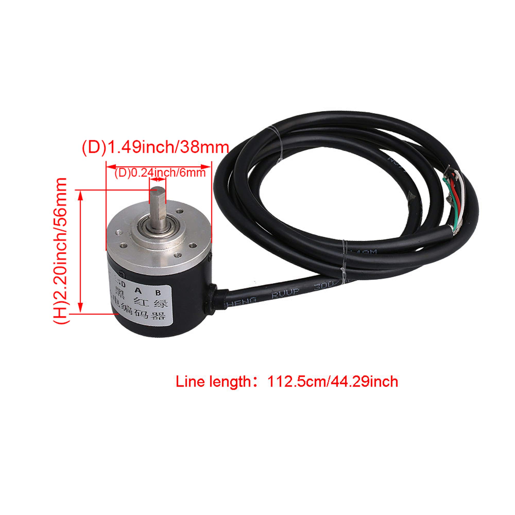 6mm Welle 100P / R Inkrementaler Drehgeber für NPN Open Collector Ausgangstyp