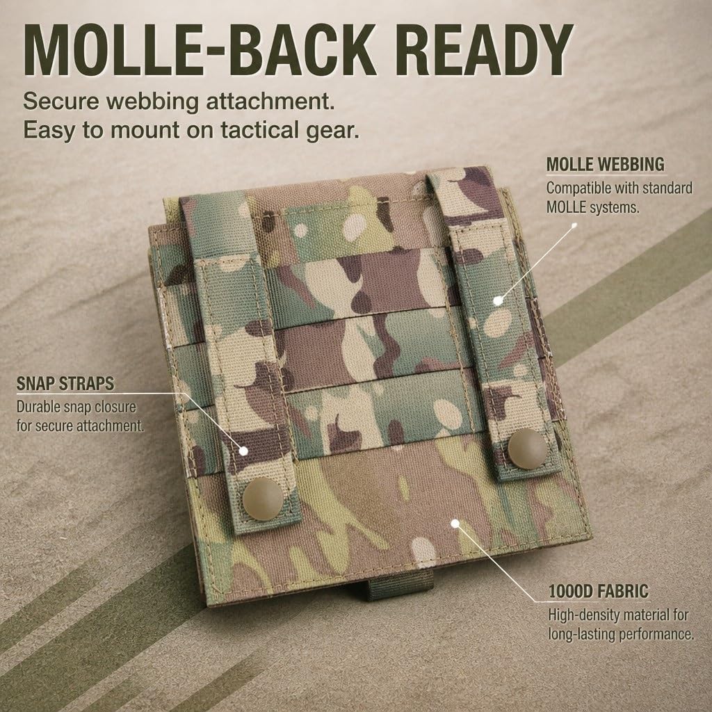 Pochette tactique pour carte Molle Admin avec panneau à boucle 1000D