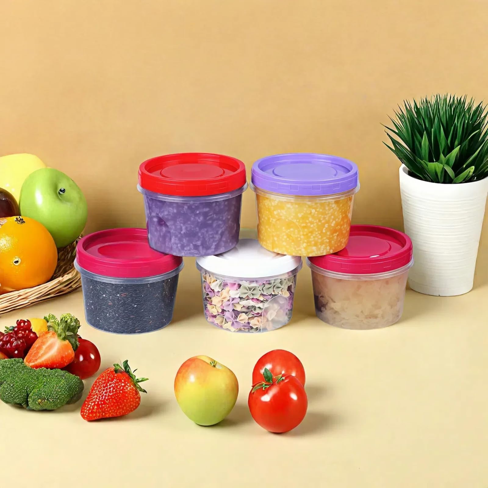 12 Pezzi 500ml Contenitori Ermetici per Alimenti Piccoli, Contenitori Svezzamento Freezer, Vasetti per Congelare Svezzamento, Riutilizzabili Contenitori con Coperchio