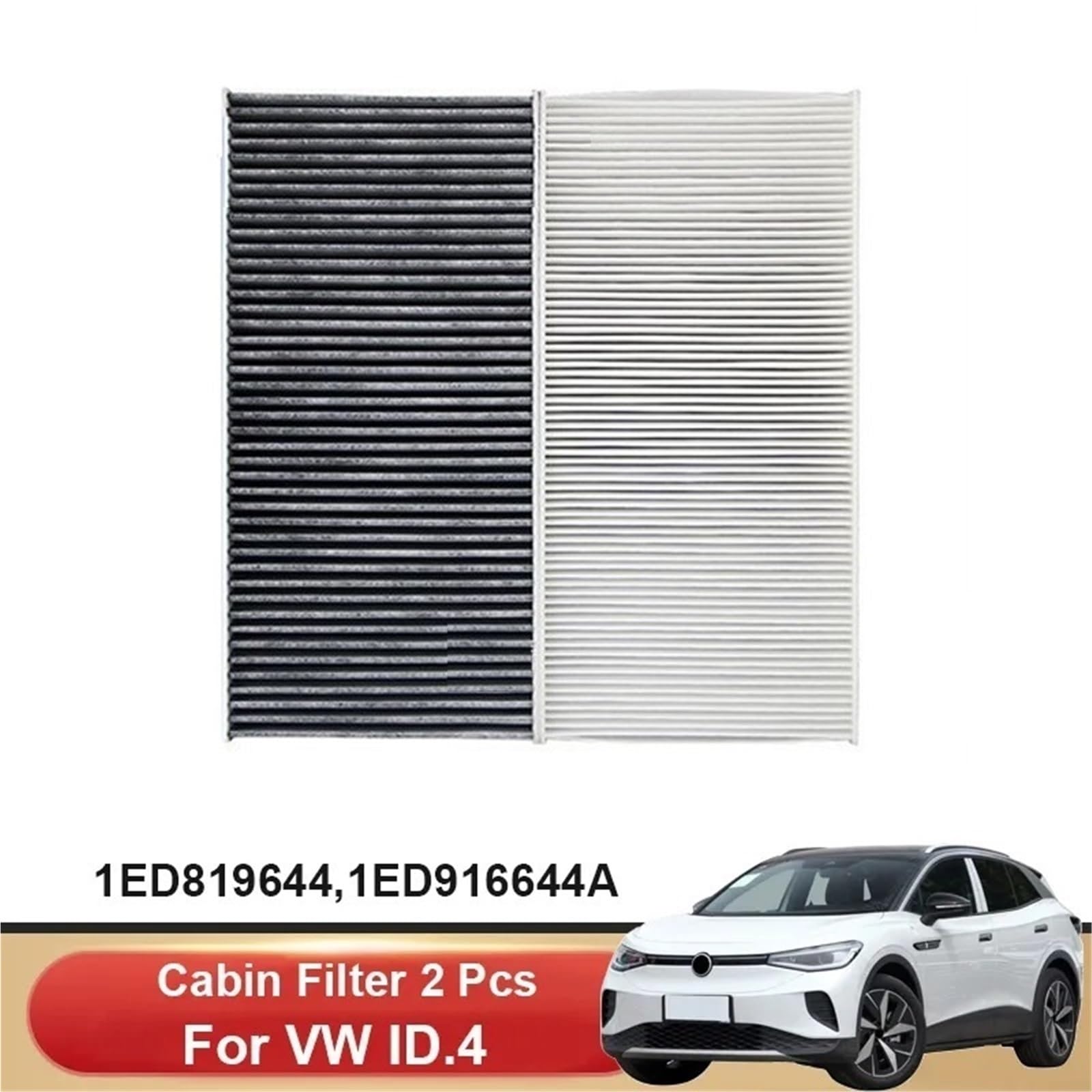 Filtr powietrza samochodu 2 szt. Filtr powietrza do samochodu, klimatyzacja, filtr kabinowy, pasuje do VW ID4 ID.4X ID.4 Crozz SUV 2020-2023 Filtr zamienny