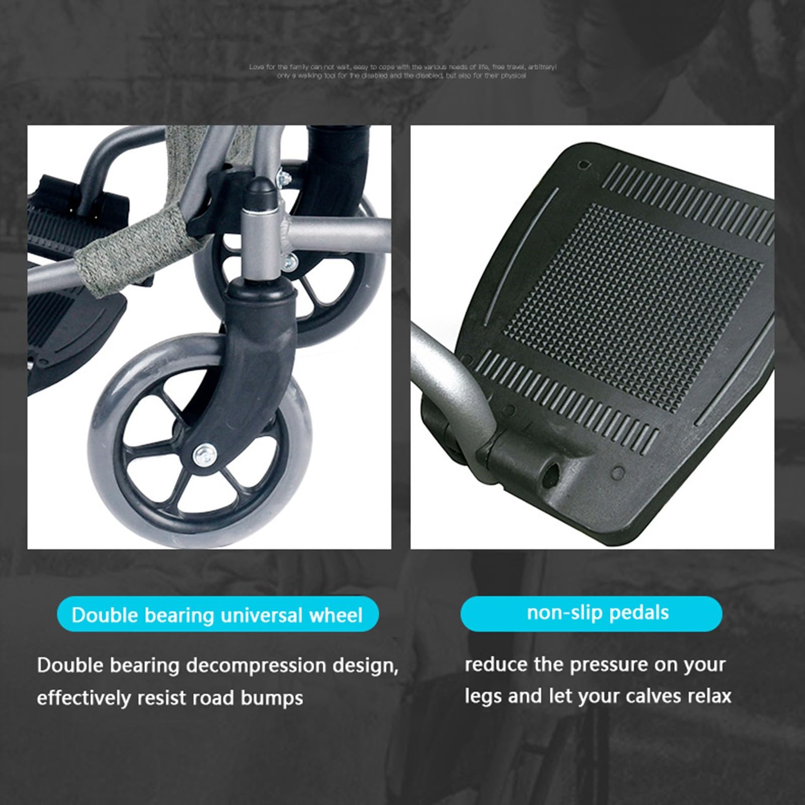 Sillas De Ruedas Autopropulsadas,Aluminio Ligero Plegable,Trolley para Silla De Ruedas para Ancianos De Viaje Pequeño con Frenos De Asistente para Cinturón De Seguridad A