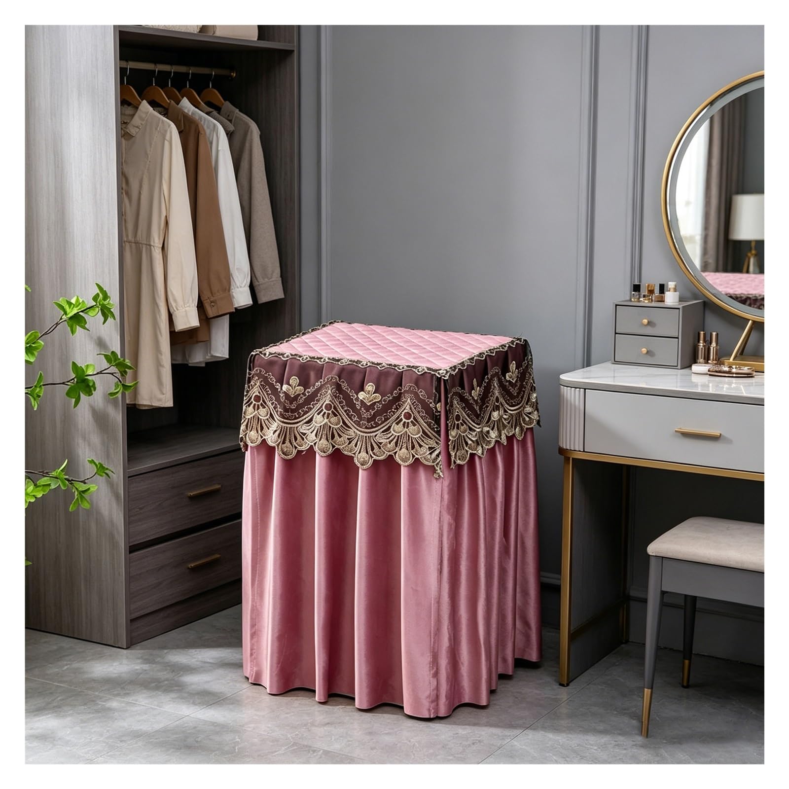 Chzdpp Pink Custom Safe Cover For Appliances/Bedside Table, Dust & Water Proof Safe Covers With Reinforced Seam, Washable Wine Refrigerator Cover For Home Use(,60X45x100cm/24X18x39in)