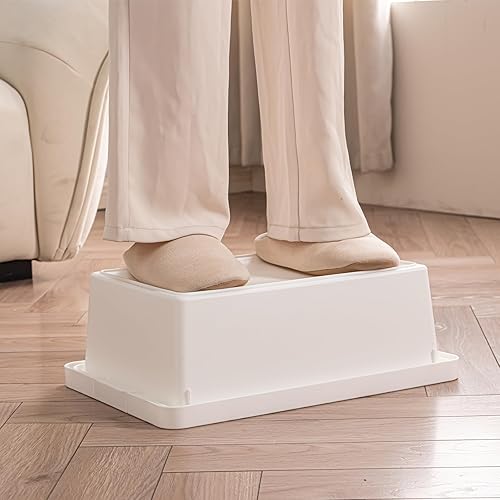 Miniatura 7 de Caja de almacenamiento multifunción blanca de 15 cuartos de galón con tapa, cajas de plástico apilables, con asa, almacenamiento en garaje,